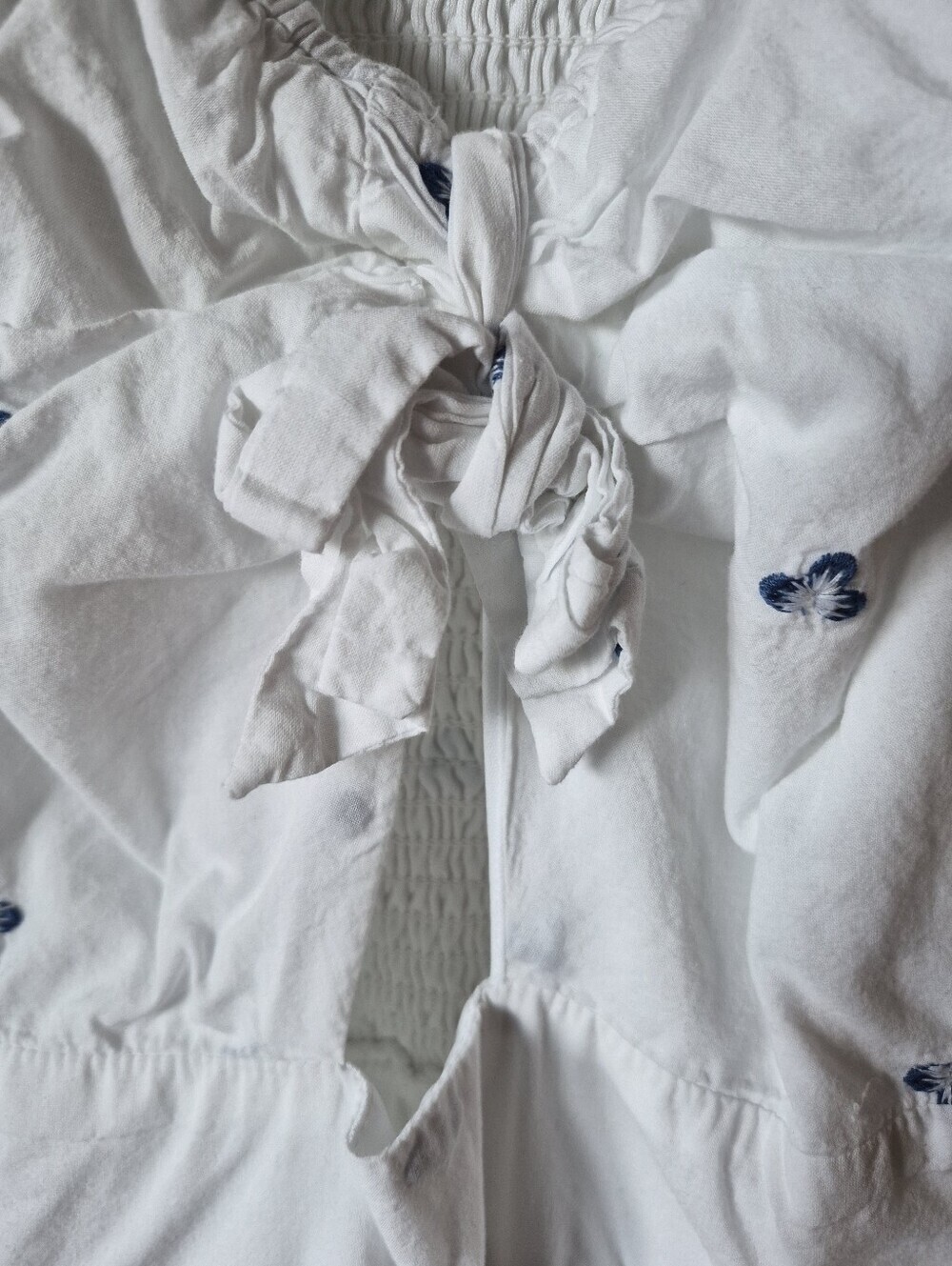 Jappa White Embroidered Mini Dress | Size Large - Picture 5 of 6
